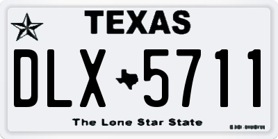 TX license plate DLX5711