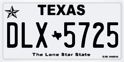 TX license plate DLX5725