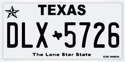 TX license plate DLX5726