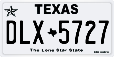 TX license plate DLX5727