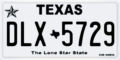 TX license plate DLX5729