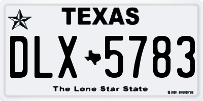 TX license plate DLX5783