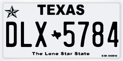 TX license plate DLX5784