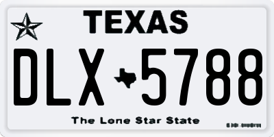 TX license plate DLX5788