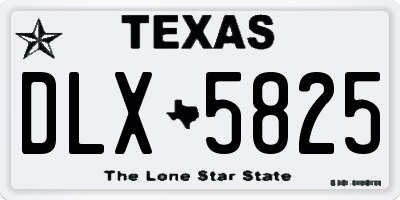 TX license plate DLX5825