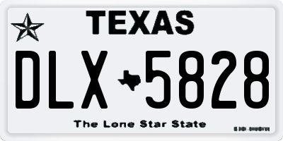 TX license plate DLX5828