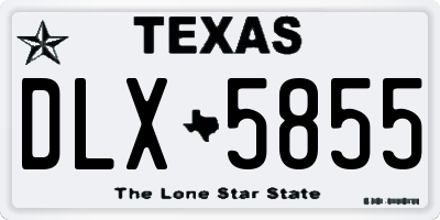 TX license plate DLX5855