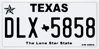 TX license plate DLX5858