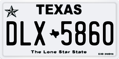 TX license plate DLX5860