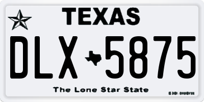 TX license plate DLX5875