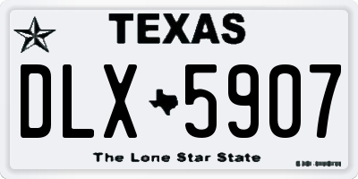 TX license plate DLX5907