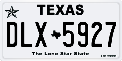 TX license plate DLX5927