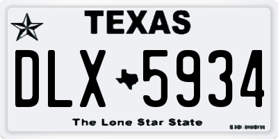 TX license plate DLX5934