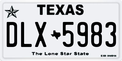 TX license plate DLX5983