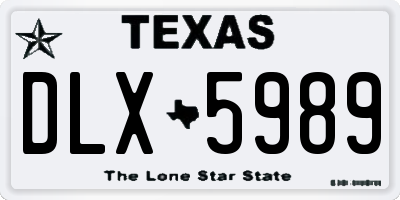 TX license plate DLX5989