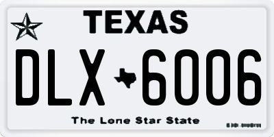 TX license plate DLX6006