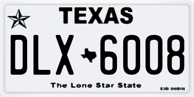 TX license plate DLX6008