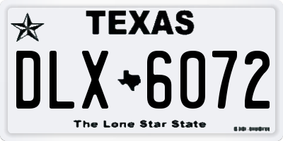 TX license plate DLX6072