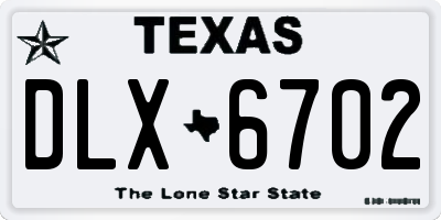 TX license plate DLX6702