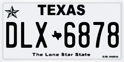 TX license plate DLX6878