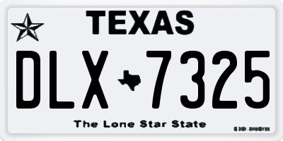 TX license plate DLX7325