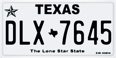 TX license plate DLX7645