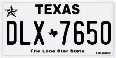 TX license plate DLX7650