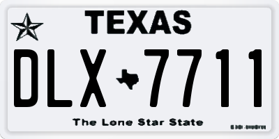 TX license plate DLX7711