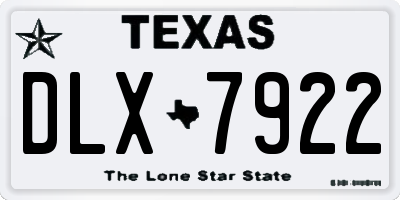 TX license plate DLX7922