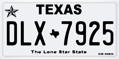 TX license plate DLX7925