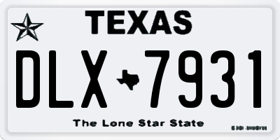 TX license plate DLX7931