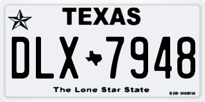 TX license plate DLX7948