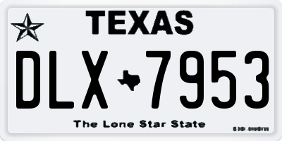 TX license plate DLX7953