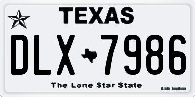 TX license plate DLX7986