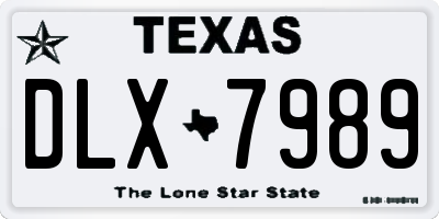 TX license plate DLX7989