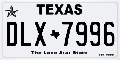 TX license plate DLX7996