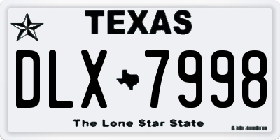 TX license plate DLX7998