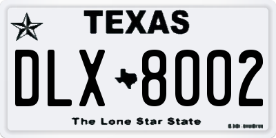 TX license plate DLX8002