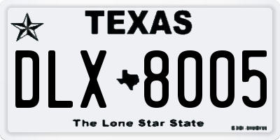 TX license plate DLX8005