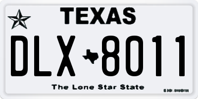 TX license plate DLX8011