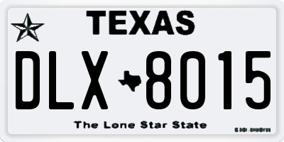 TX license plate DLX8015