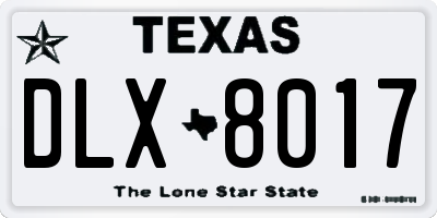 TX license plate DLX8017