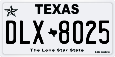 TX license plate DLX8025