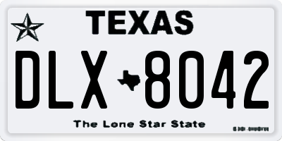 TX license plate DLX8042