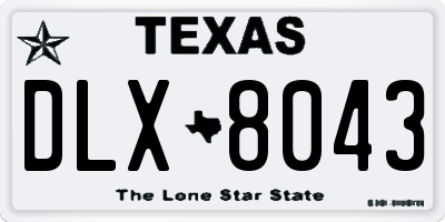 TX license plate DLX8043