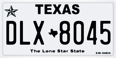 TX license plate DLX8045