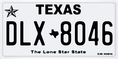 TX license plate DLX8046