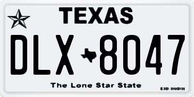 TX license plate DLX8047