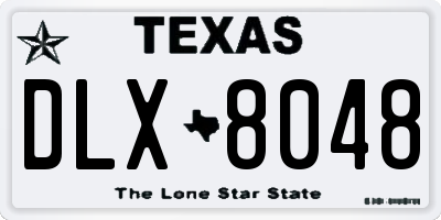 TX license plate DLX8048