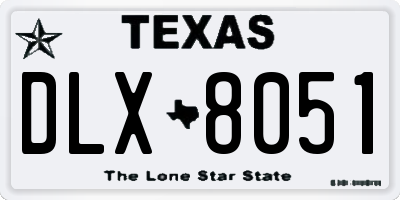 TX license plate DLX8051